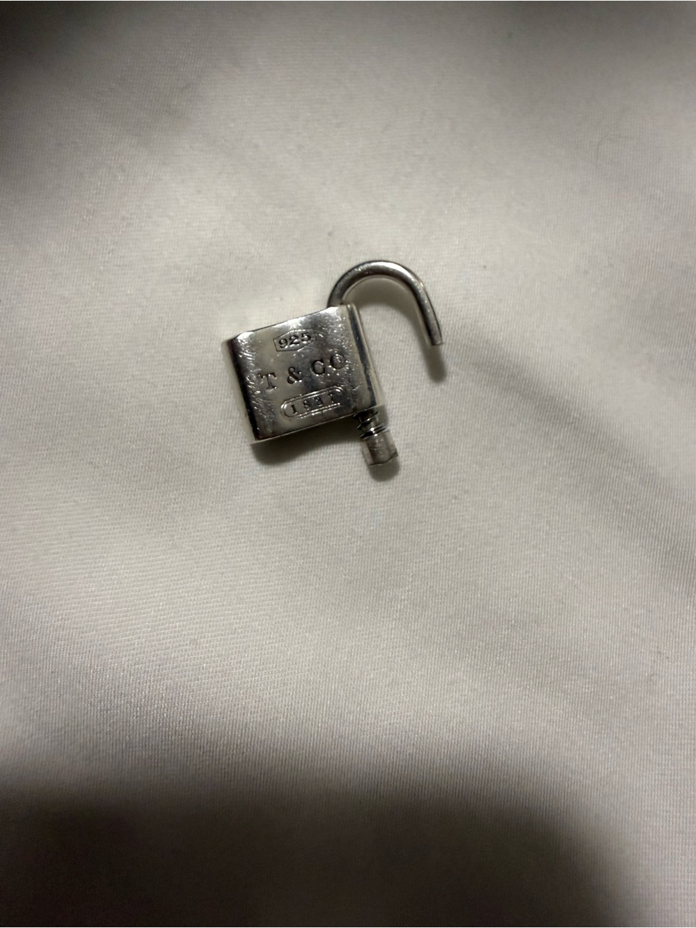 Tiffany & Co. Silver Padlock Charm. Opens and closes - Picture 3 of 3